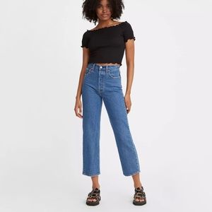 Levi's® Premium RIBCAGE STRAIGHT ANKLE WOMEN'S JEANS (Jazz Pop - Medium Wash) 24